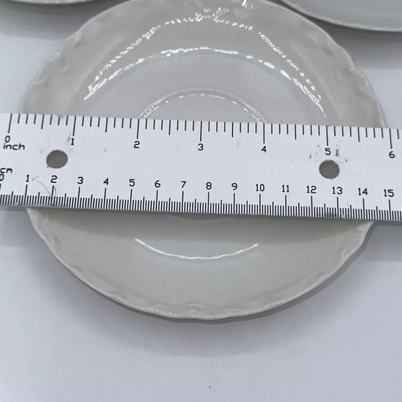 Set Of 3 Hutschenreuther Selb Bavaria China Racine All White Flat Cup & Saucer - Picture 3 of 4